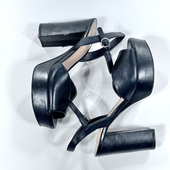 Marc Fisher black platform strappy heels 7 - Picture 6 of 7